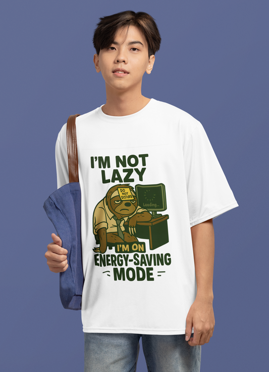Energy-Saving Mode Tee – Oversized Terry Cotton