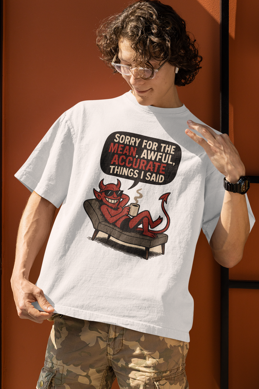 Oversized Devil Attitude Tee – Terry Cotton Edition